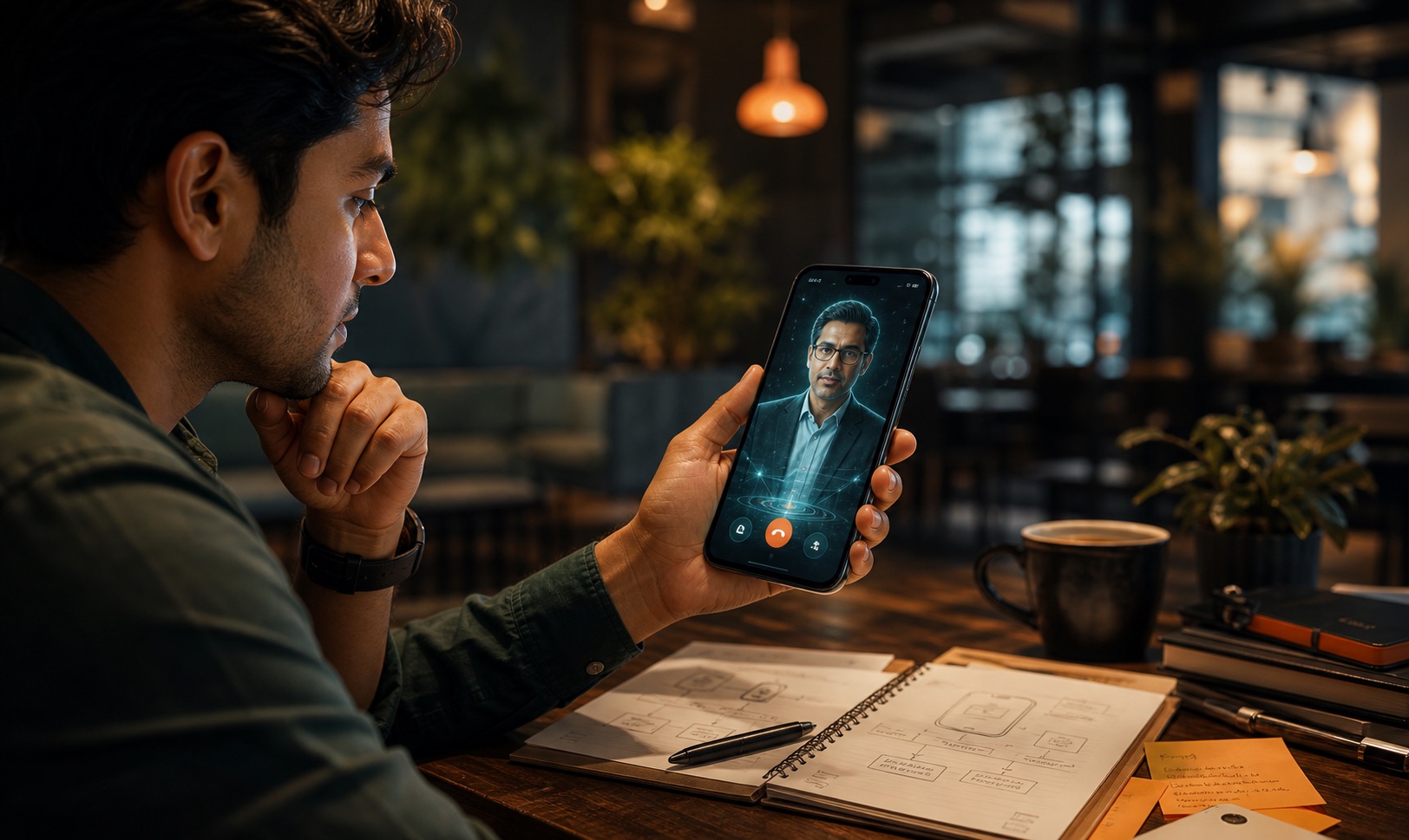 Indian founder practicing with an AI investor persona